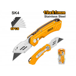 Knife Folding 61x19mm+6bl Alum