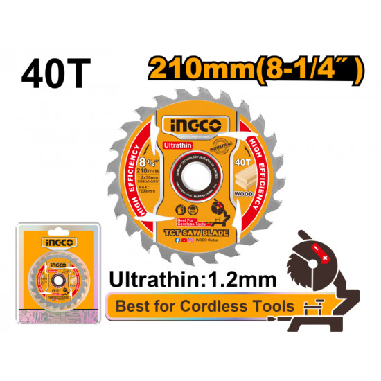 Blade Tct Wood U/thin 210x40t