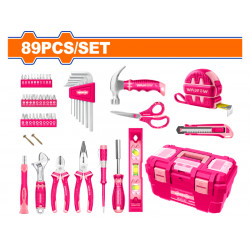 H& Tool Set Pink + Plas Box 89pcs