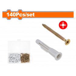 Screw Chipboard & Anchor Set 6x36mm 140pcs
