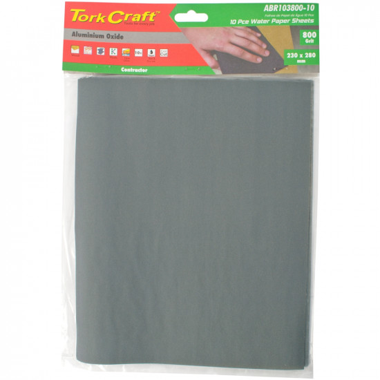 Water Paper 230 X 280mm 800 Grit Wet & Dry 10 Per Pack Std Water Paper 230 X 280mm 800 Grit Wet & Dry 10 Per Pack Std