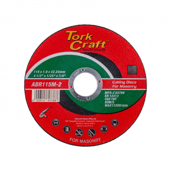 Cutting Disc Masonry 115 X 1.0 X 22.22mm Cutting Disc Masonry 115 X 1.0 X 22.22mm
