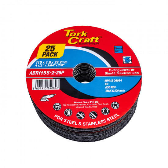 Cutting Disc Steel & Ss 115 X 1.0 X 22.2 Mm 25 Pack Cutting Disc Steel & Ss 115 X 1.0 X 22.2 Mm 25 Pack