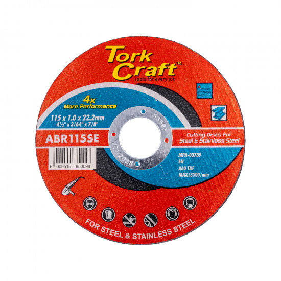 Cutting Disc Steel & Ss 115 X 1.0 X 22.2 Mm 4x More Performance Cutting Disc Steel & Ss 115 X 1.0 X 22.2 Mm 4x More Performance