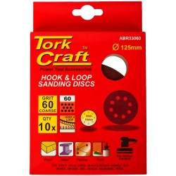 S&ing Disc 125mm 60 Grit With Holes 10/pk Hook And Loop