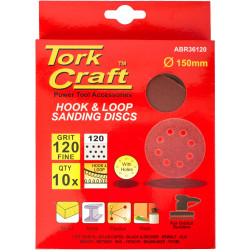 S&ing Disc 150mm 120 Grit With Holes 10/pk Hook And Loop