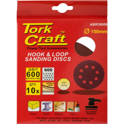 S&ing Disc 150mm 600 Grit With Holes 10/pk Hook And Loop