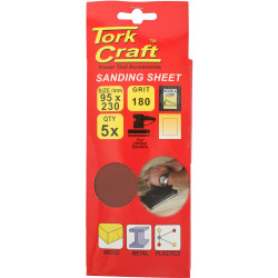 S&ing Sheet Orb 95 X 230mm 180gr Hook And Loop No Holes 5/pk