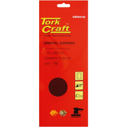 S&ing Sheet Orb 115 X 280mm 150 Grit No Holes 5/pk Hook And Loop