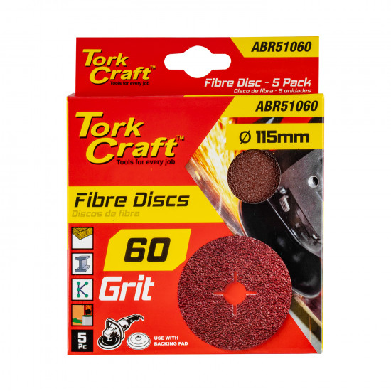 Fibre Disc 115mm 60 Grit 5/pack Fibre Disc 115mm 60 Grit 5/pack