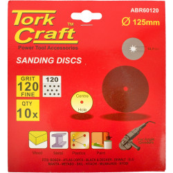 S&ing Disc 125mm 120 Grit Centre Hole 10/pk