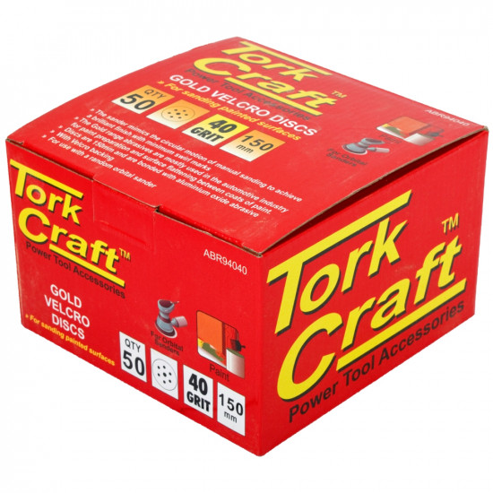 Gold Disc (50 Pieces) 40 Grit 150mm X 6+1 Holes Hook And Loop Gold Disc (50 Pieces) 40 Grit 150mm X 6+1 Holes Hook And Loop
