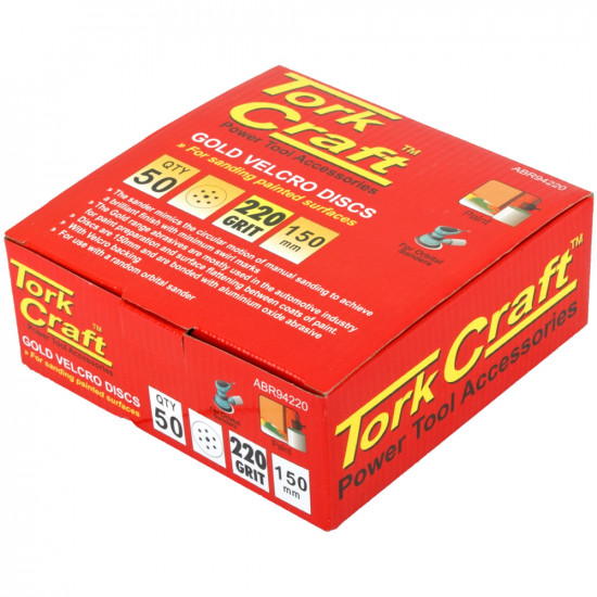 Gold Disc (50 Pieces) 220 Grit 150mm X 6+1 Holes Hook And Loop Gold Disc (50 Pieces) 220 Grit 150mm X 6+1 Holes Hook And Loop