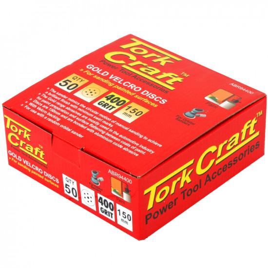 Gold Disc (50 Pieces) 400grit 150mm X 6+1 Holes Hook And Loop Gold Disc (50 Pieces) 400grit 150mm X 6+1 Holes Hook And Loop