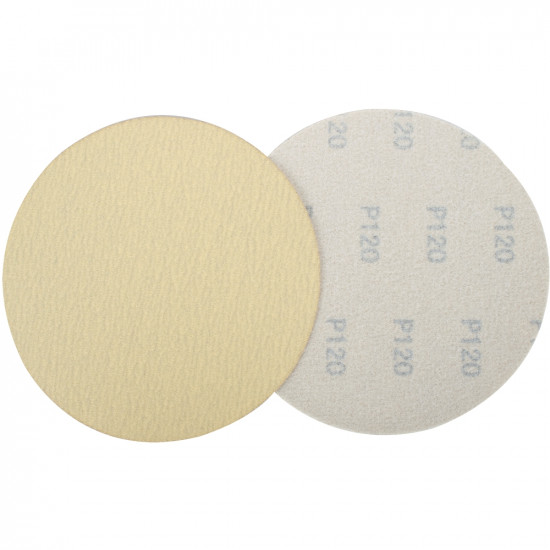Gold Disc (50 Pieces) 120 Grit 150mm Without Hole Hook And Loop Gold Disc (50 Pieces) 120 Grit 150mm Without Hole Hook And Loop
