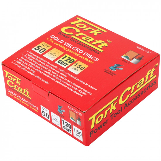 Gold Disc (50 Pieces) 120 Grit 150mm Without Hole Hook And Loop Gold Disc (50 Pieces) 120 Grit 150mm Without Hole Hook And Loop