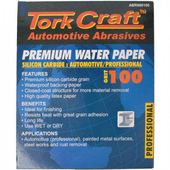Premium Waterproof Paper 100 Grit 230 X 280 (50 Piece) Automotive Premium Waterproof Paper 100 Grit 230 X 280 (50 Piece) Automotive
