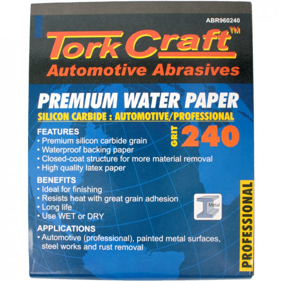 Premium Waterproof Paper 240 Grit 230 X 280 (50 Piece) Automotive Premium Waterproof Paper 240 Grit 230 X 280 (50 Piece) Automotive