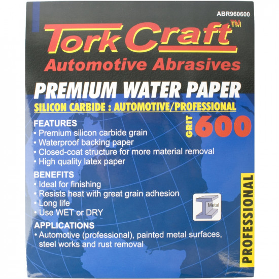 Premium Waterproof Paper 600 Grit 230 X 280 (50 Piece) Automotive Premium Waterproof Paper 600 Grit 230 X 280 (50 Piece) Automotive