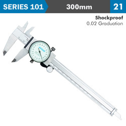 Dial Caliper 300mm 0.04mm Acc. 0.02mm Grad. S/steel Shockproof