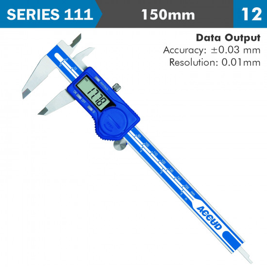 Dig. Caliper 150mm 0.03mm Acc. S/steel 0.01mm Res. Dig. Caliper 150mm 0.03mm Acc. S/steel 0.01mm Res.