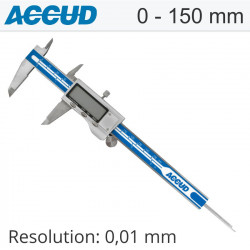 Dig. Caliper 150mm 0.03mm Acc. Metal Cover S/steel 0.01mm Res.