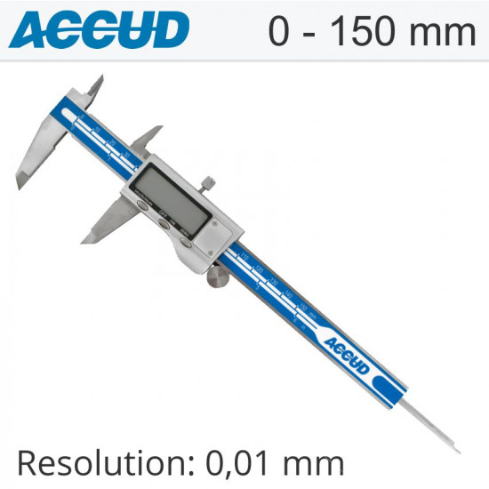 Dig. Caliper 150mm 0.03mm Acc. Metal Cover S/steel 0.01mm Res. Dig. Caliper 150mm 0.03mm Acc. Metal Cover S/steel 0.01mm Res.