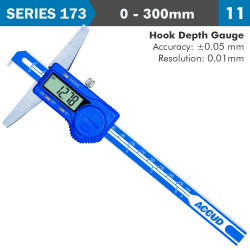 Dig. Caliper 300mm 0.05mm Acc. Hook Depth 0.01mm Res. S/steel