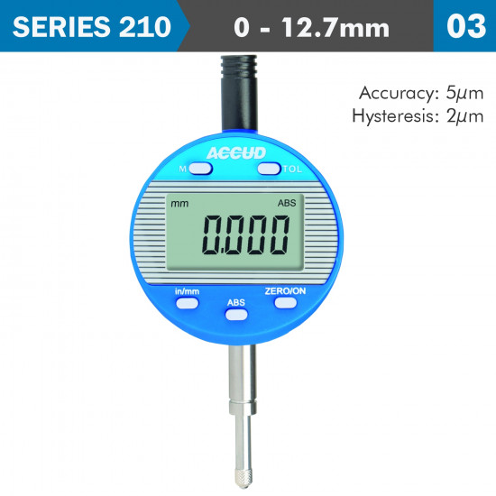 Dig. Indicator Flat & Lug Back 12.7mm 0.001mm/0.00005' Dig. Indicator Flat & Lug Back 12.7mm 0.001mm/0.00005'