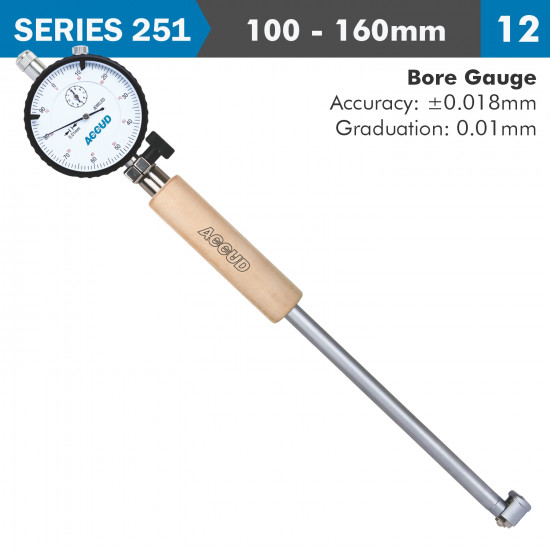 Dial Bore Gauge 100-160mm 0.018mm Acc. 0.001mm Grad. Dial Bore Gauge 100-160mm 0.018mm Acc. 0.001mm Grad.