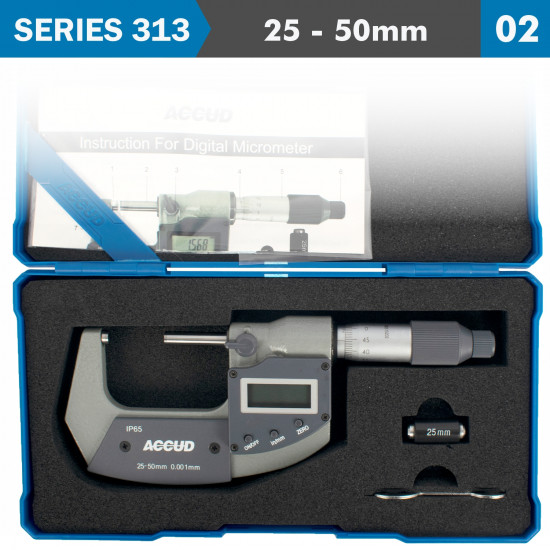 Dig. Outside Micrometer 25-50mm 0.002mm Acc Ip65. 0.001mm Res. Dig. Outside Micrometer 25-50mm 0.002mm Acc Ip65. 0.001mm Res.