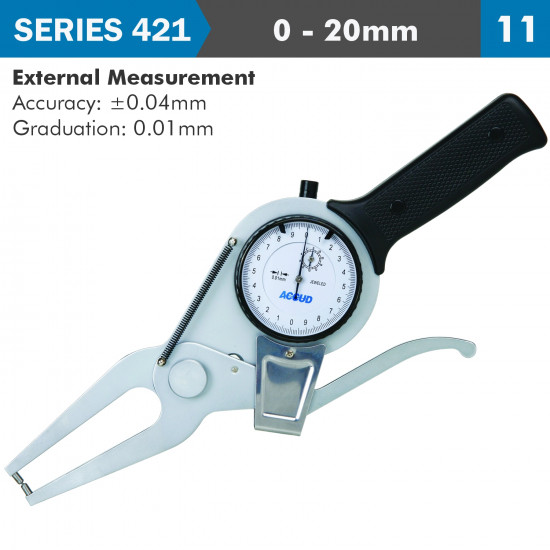 Ext. Dial Caliper Gauge 20mm 0.04mm Acc. 0.01mm Grad. Jaw Length 60mm Ext. Dial Caliper Gauge 20mm 0.04mm Acc. 0.01mm Grad. Jaw Length 60mm