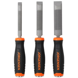 Rasp & Chisel 3pc Set 12,19, 25mm With Metal Striking End Cap 150mm