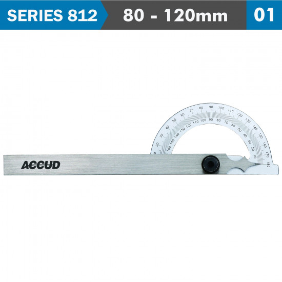 Protractor 80x120mm 180 Deg. 0.3 Deg Acc. 1 Deg. Grad. Protractor 80x120mm 180 Deg. 0.3 Deg Acc. 1 Deg. Grad.