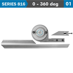 Universal Protractor 360 Deg. C/steel 5&#039; Acc. 5&#039; Grad.
