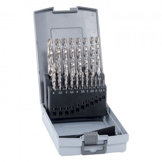 Hss Cobalt Drill Bit Set 19 Piece 1.0-10.0mm X 0.5mm In Plastc Case