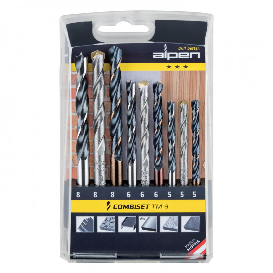 Wood-steel-masonry Drill Bit Set 9 Piece 5 6-8 Wood-steel-masonry Drill Bit Set 9 Piece 5 6-8