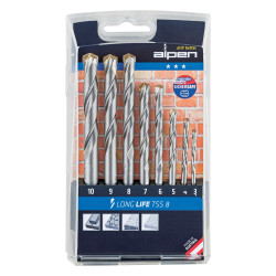Masonry Drill Bit Set 8 Piece Long Life 3-10mm