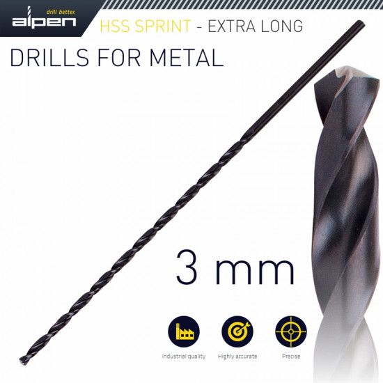 Hss Drill Bit 3mm 150x100 Extra Long Hss Drill Bit 3mm 150x100 Extra Long
