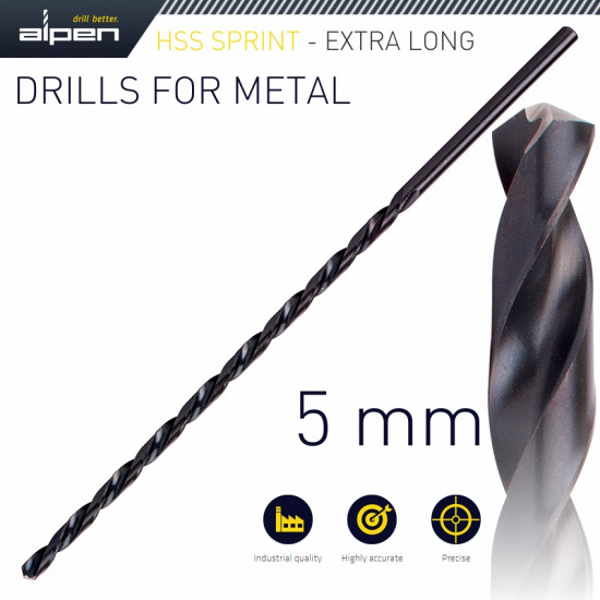 Hss Drill Bit 5mm 195 X 135 Extra Long Hss Drill Bit 5mm 195 X 135 Extra Long