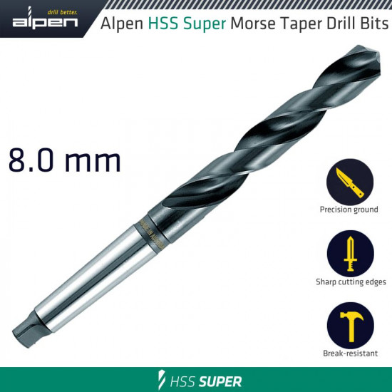 Hss Super 8mm Morse Taper Shank