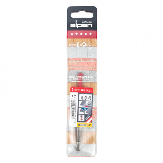 Profi Multicut Drill Bit 6mm Hex Shank Profi Multicut Drill Bit 6mm Hex Shank