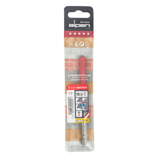 Profi Multicut Drill Bit 10mm Hex Shank Profi Multicut Drill Bit 10mm Hex Shank
