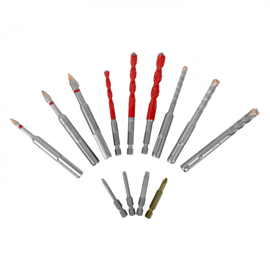 Drill-screwset Kit 13 13 Pcs C Prot,multi 6-kant,sds-plus Force X4 Bit Drill-screwset Kit 13 13 Pcs C Prot,multi 6-kant,sds-plus Force X4 Bit