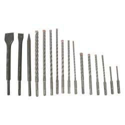 Force X Sds-+ Kit16 16 Pcs. Drills 110mm 5-6 160mm 6-8-10-12 210m