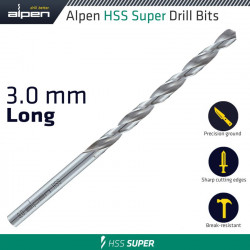 Hss Super Drill Bit Long 3 X 100mm Pouch