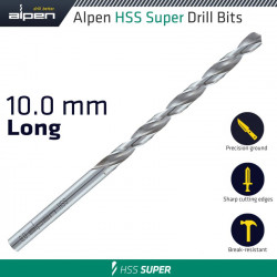 Hss Super Drill Bit Long 10 X 184mm Pouch