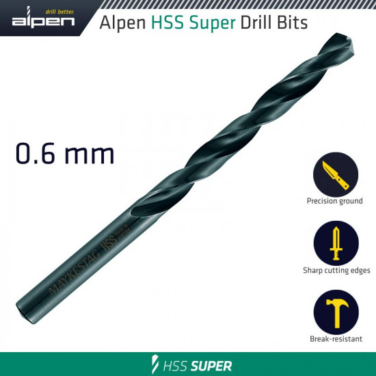 Hss Super Drill Bit 0.6mm Bulk Hss Super Drill Bit 0.6mm Bulk