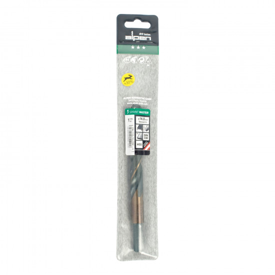 Hss Sprint Master 14.0mm Red Shank 9.5mm X1 Sleeved Din338 ALPEN Drill Hss Sprint Master 14.0mm Red Shank 9.5mm X1 Sleeved Din338 ALPEN Drill