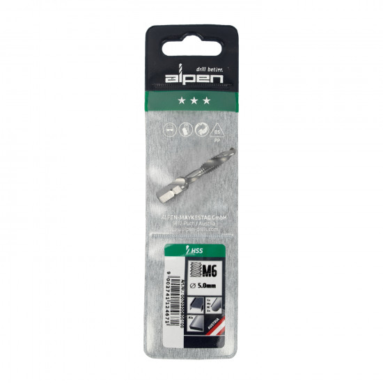 ALPEN Combination Tap Plw M6 1/4' Shank ALPEN Combination Tap Plw M6 1/4' Shank